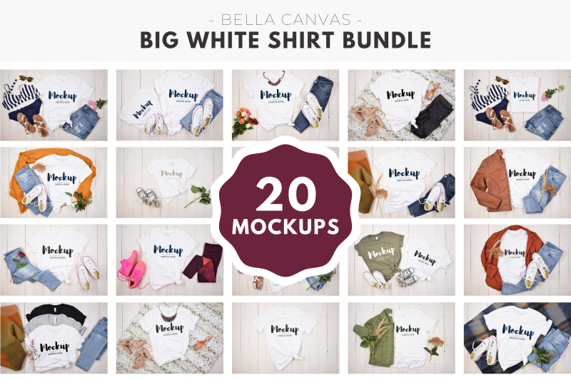big-white-bella-canvas-3001-shirt-bundle
