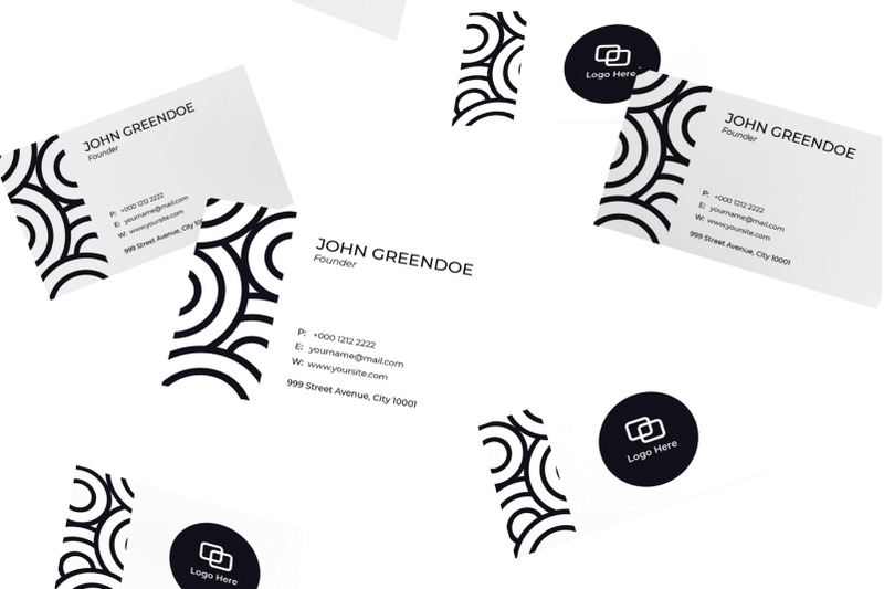 circle-black-white-business-card-template