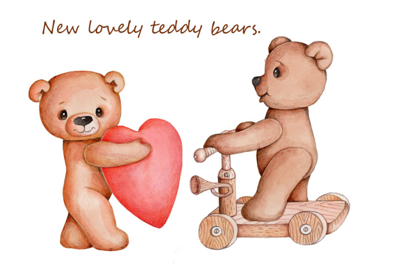 lovely-teddy-bears-watercolor-illustrations