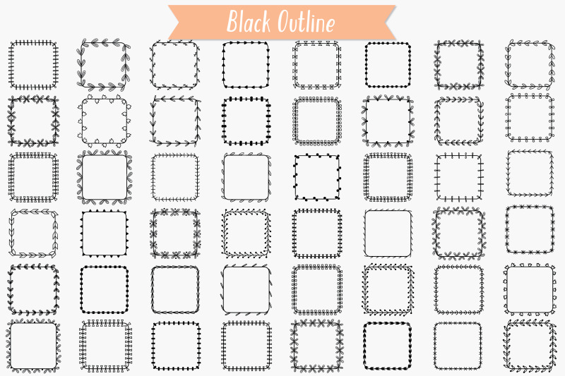 square-wreaths-hand-drawn-frames-floral-borders-laurel-monogram