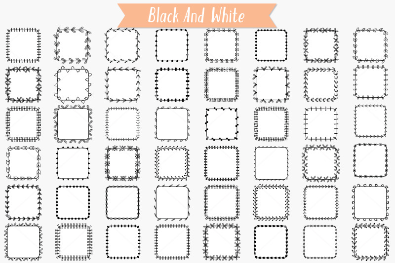 square-wreaths-hand-drawn-frames-floral-borders-laurel-monogram