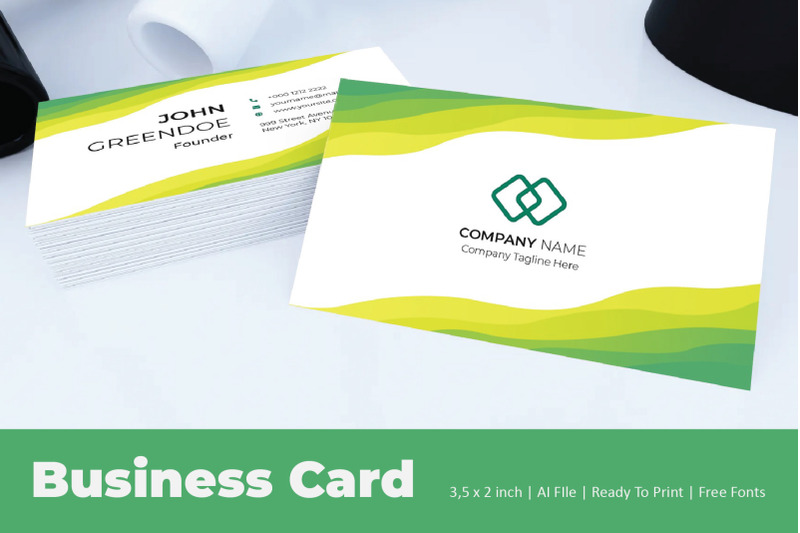 green-waves-business-card-template