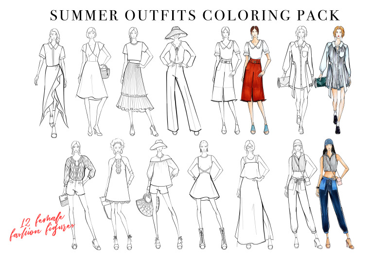 summer-outfits-coloring-pack-vol-1-for-fashion-illustration