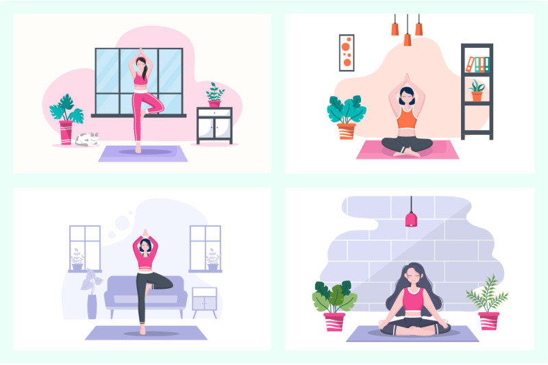 18-yoga-or-meditation-flat-design-vector-illustration