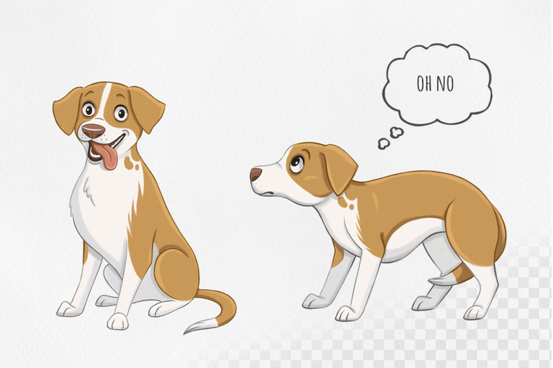 dogs-body-language-cartoon-style-illustrations-funny-dog