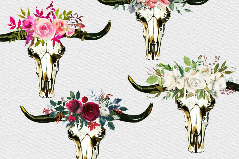 bull-skulls-clipart-bohemian-clipart