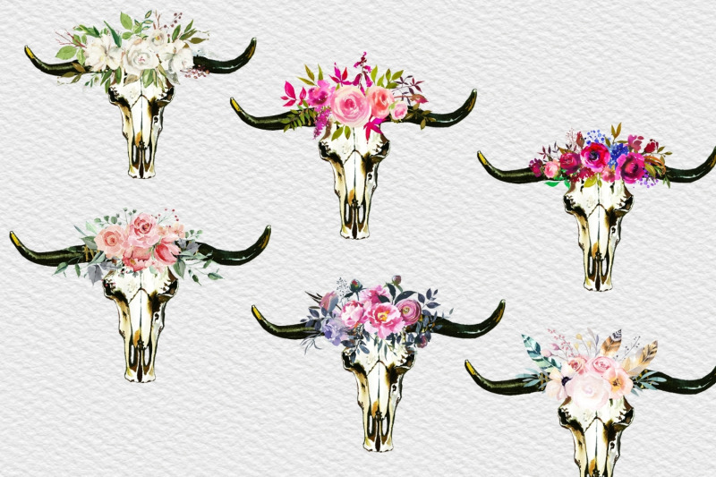 bull-skulls-clipart-bohemian-clipart