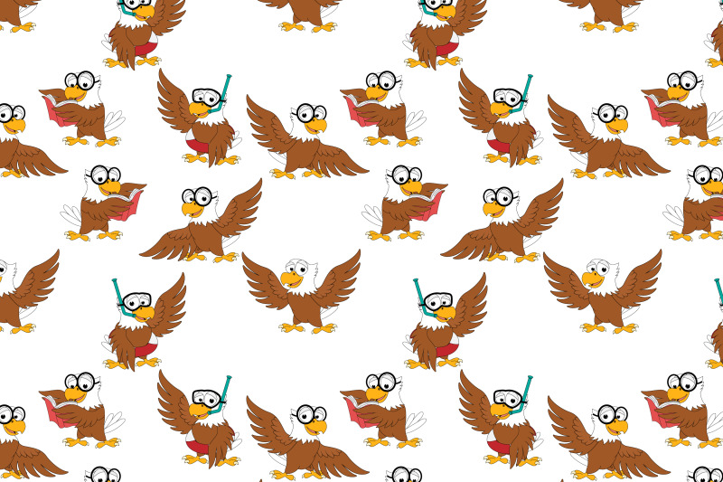 cute-eagle-animal-cartoon-pattern