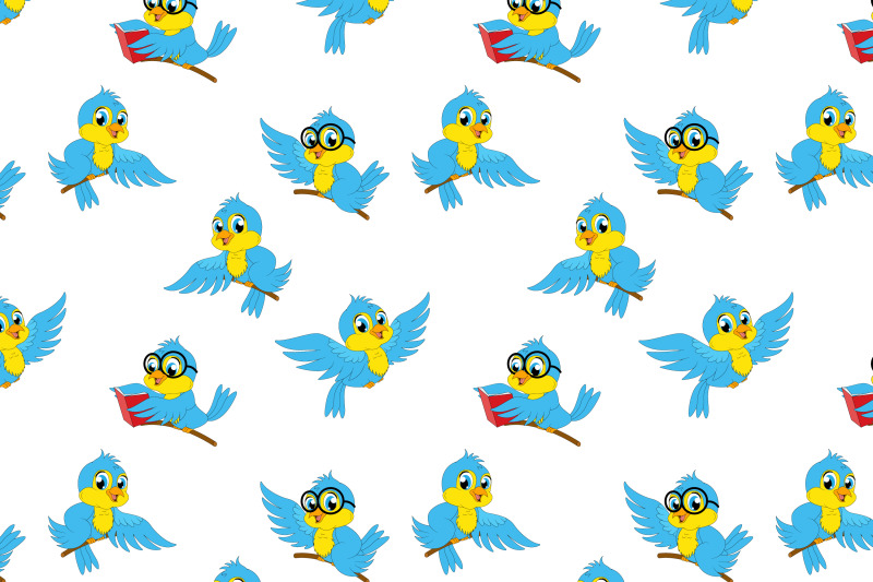 cute-blue-bird-animal-cartoon-pattern