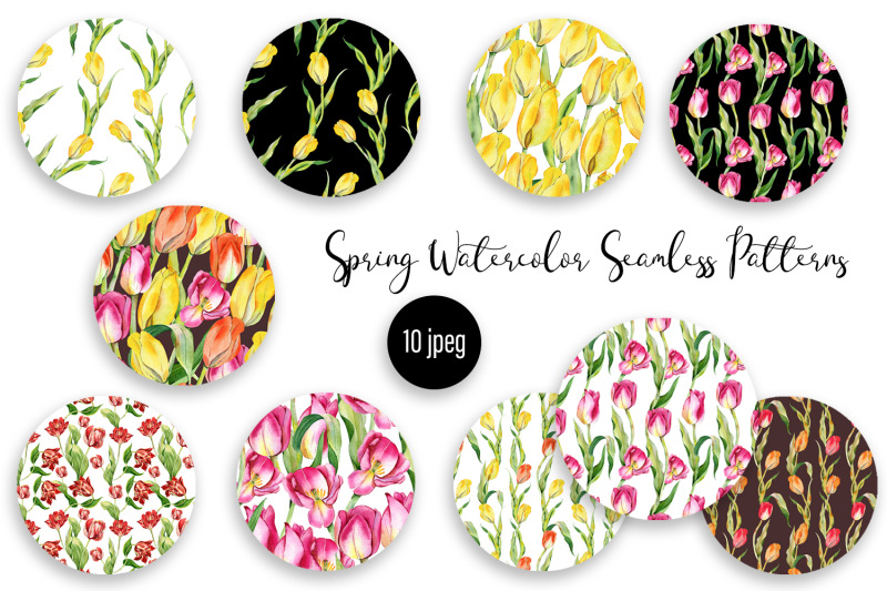 spring-digital-paper-tulip-flowers