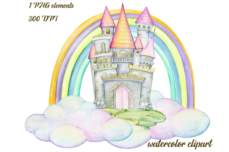 watercolor-castle-clipart-printable-rainbow-clip-art-room-decor-bab