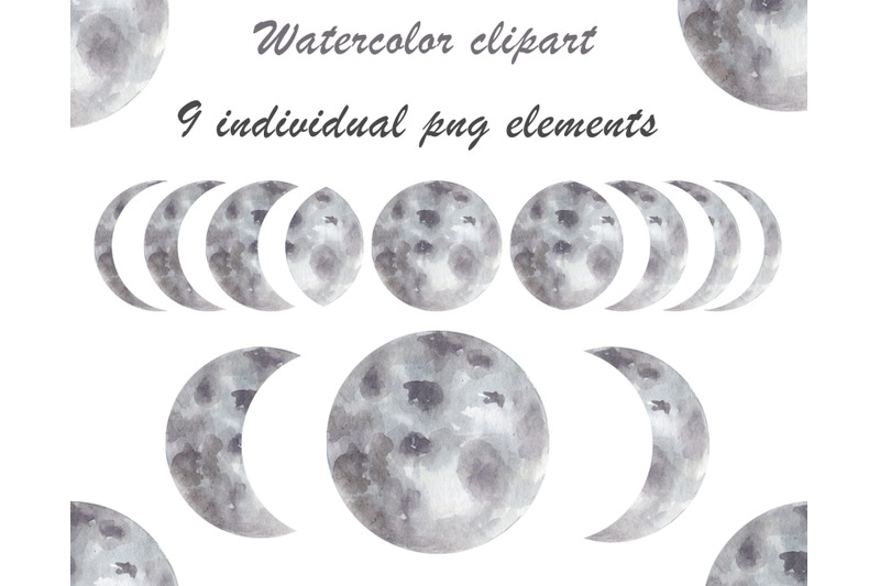 watercolor-phases-of-the-moon-space-clipart