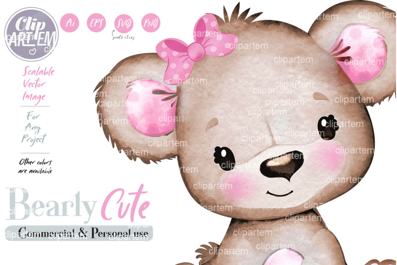 cute-girl-teddy-bear-brown-pink-clip-art-png-sublimation