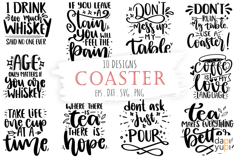 coaster-bundle-wine-svg-coffee-svg-tea-svg-whiskey-svg-lettering