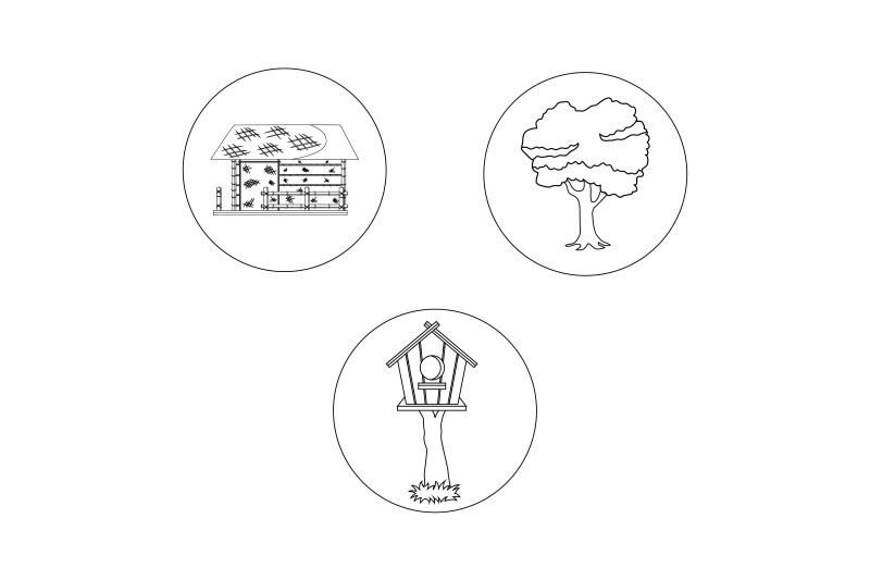 rural-tree-outline-bundle-icon