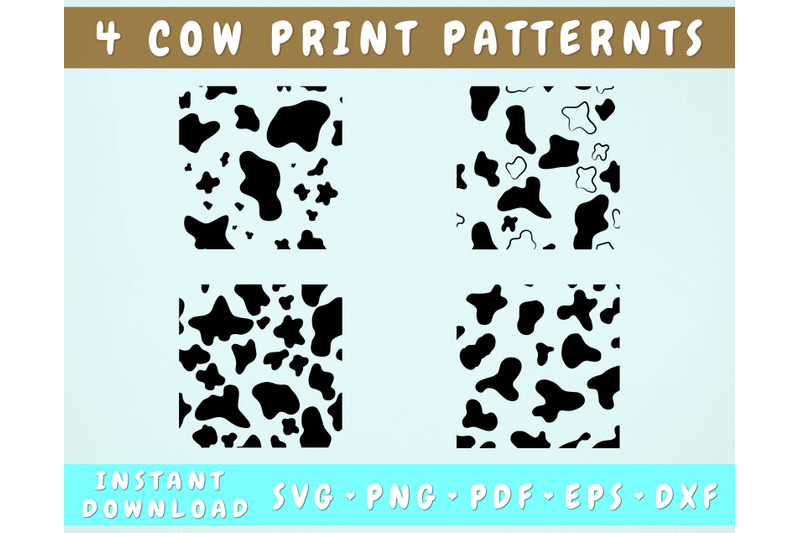 4-cow-print-svg-cow-seamless-patterns