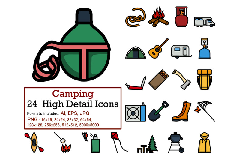 camping-icon-set