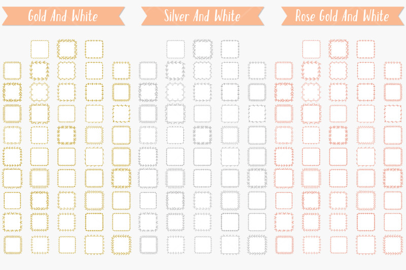 square-wreaths-glitter-hand-drawn-frames-floral-borders-laurel