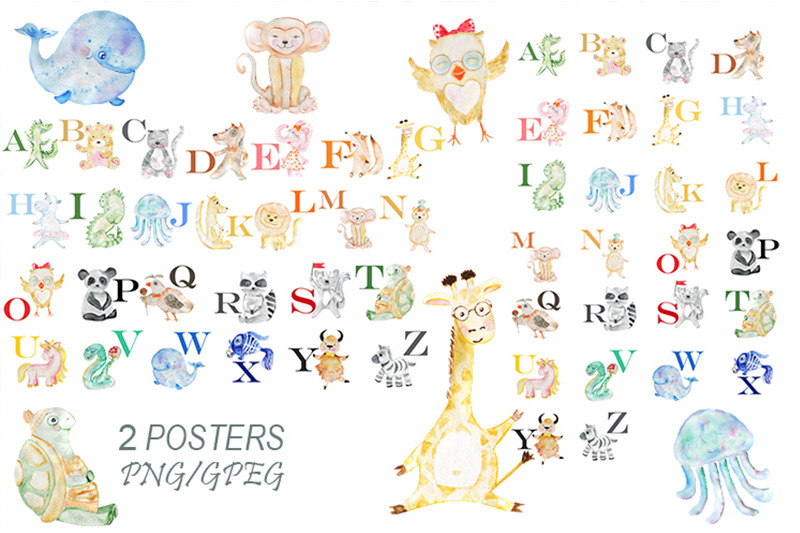 alphabet-animals-watercolor