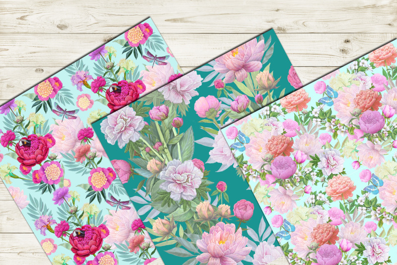 peony-seamless-pattern-floral-scrapbook-floral-digital-paper