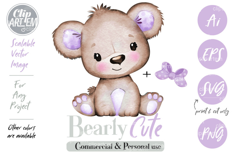 purple-girl-bear-with-bow-png-clip-art-watercolor-image-vector