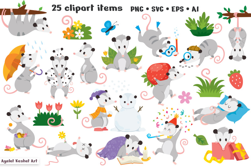 possum-clipart-and-patterns