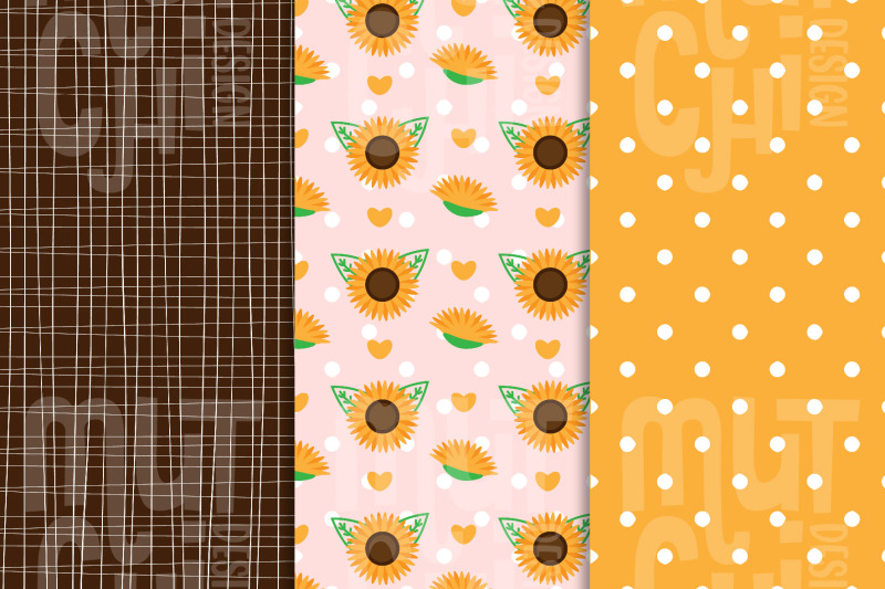 cute-sunflowers-digital-paper-set