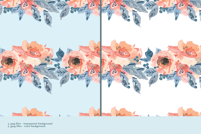 watercolor-coral-flowers-digital-paper-scrapbook-papers
