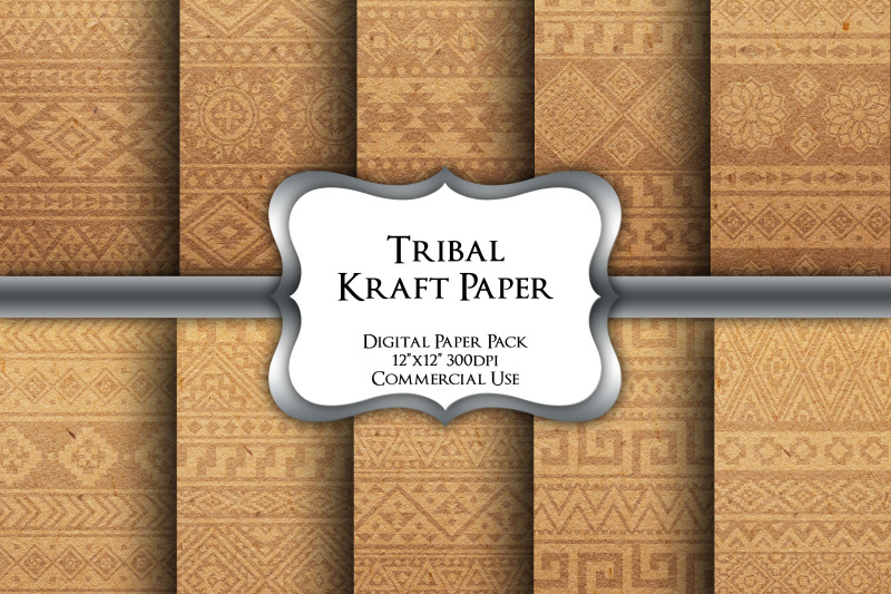 tribal-kraft-paper-digital-paper-pack
