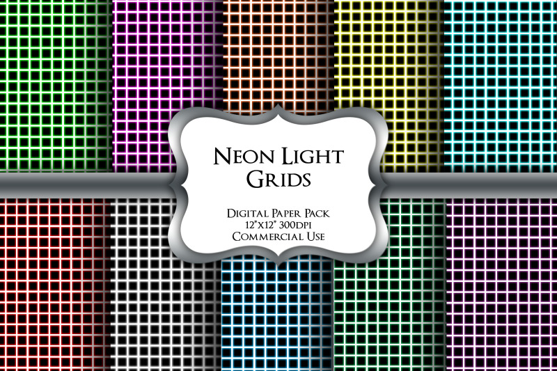 neon-light-grids-digital-paper-pack