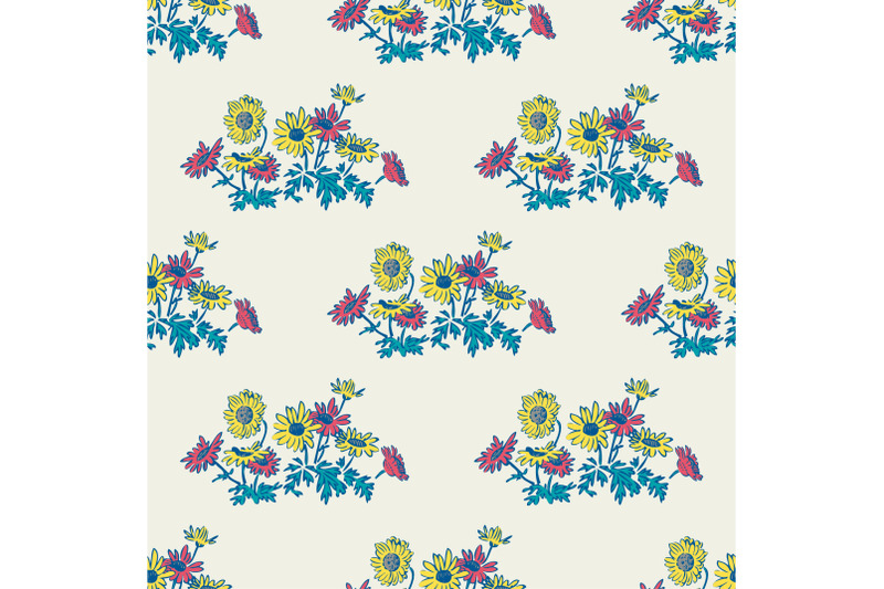 hand-drawn-flowers-daisy-leaves-seamless-pattern-abstract-background