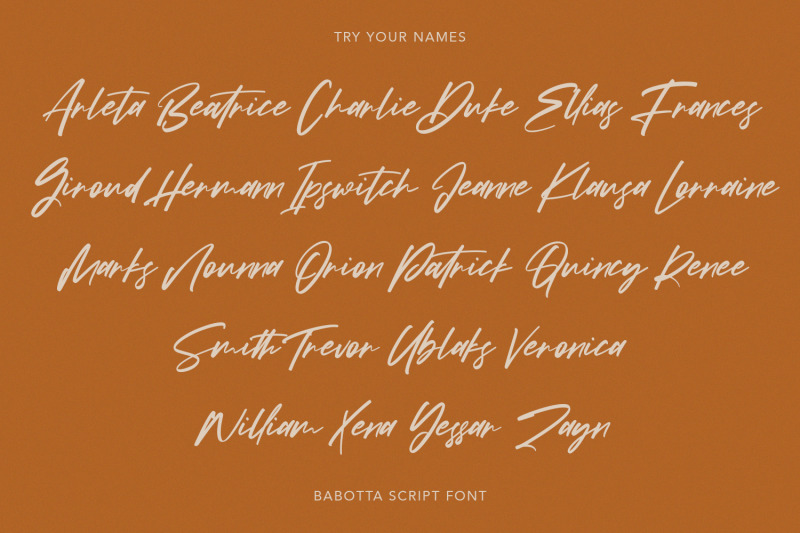 babotta-clean-slanted-script-font