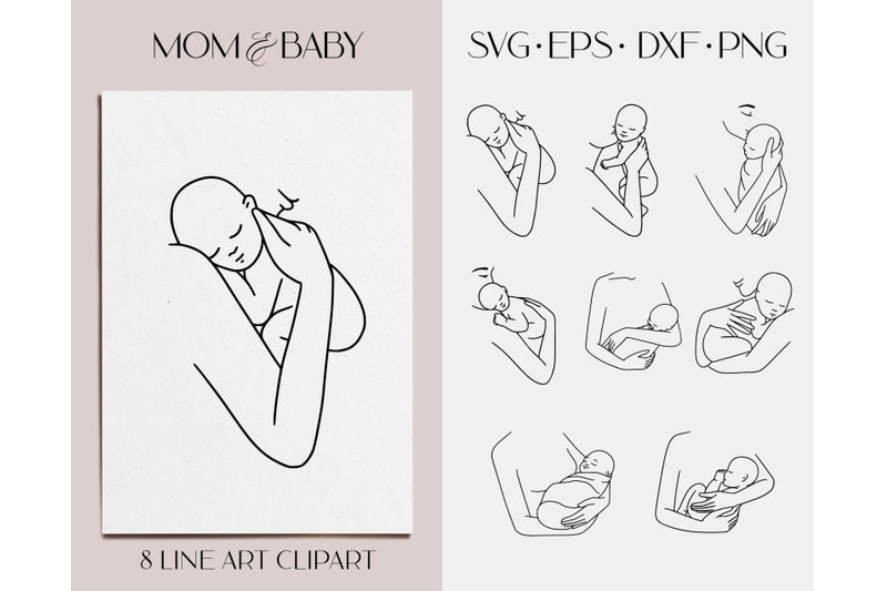 mom-and-newborn-svg-clipart-mother-and-baby-silhouettes-vector