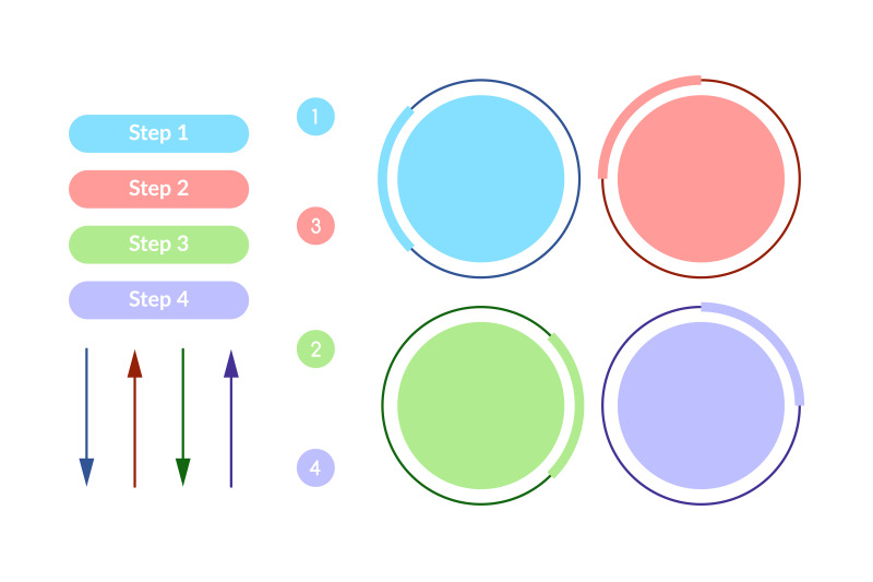 light-color-round-vector-infographic-elements-set