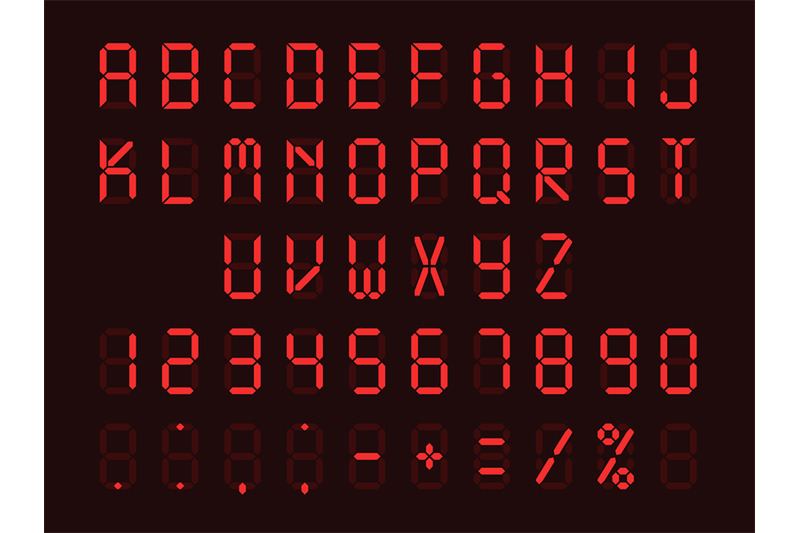 digital-display-font-red-lighting-letters-numbers-and-signs-isolated