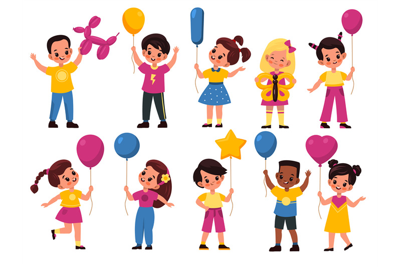 kids-with-balloons-cartoon-fun-happy-girls-and-boys-hold-balls-littl