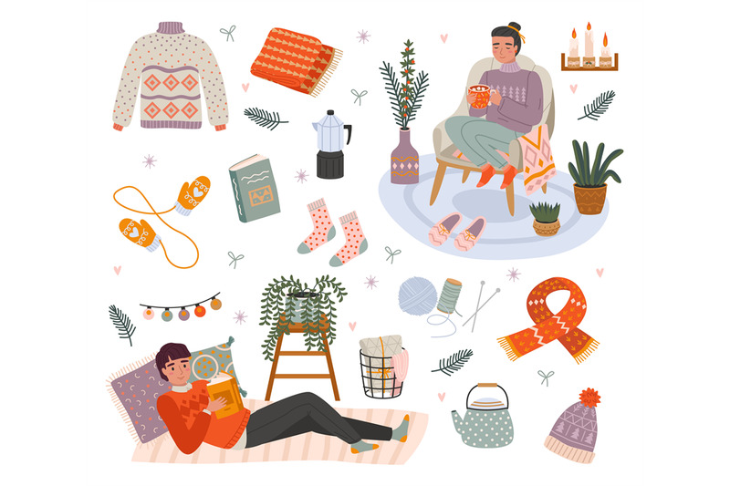 cozy-people-characters-relax-time-at-home-young-man-and-woman-chill