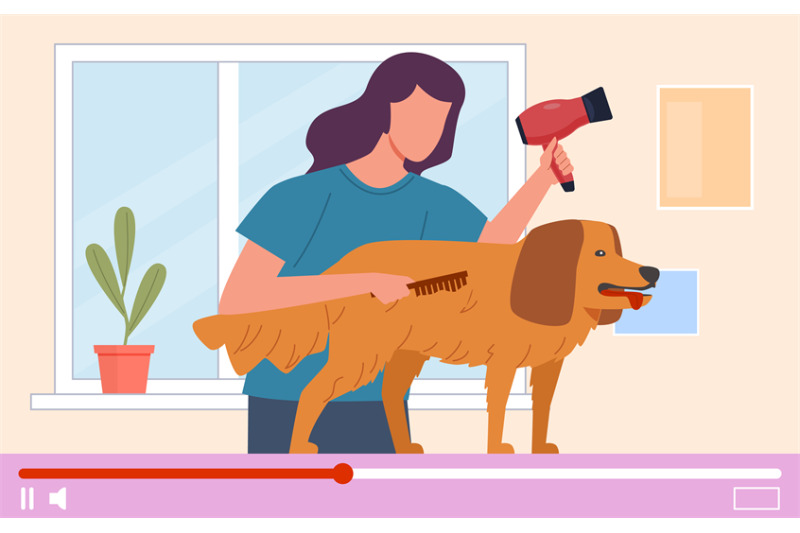 dog-grooming-video-tutorials-computer-online-learning-woman-washing
