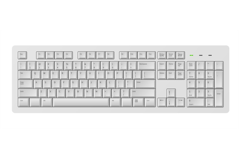 keyboard-white-realistic-keyboard-for-personal-computer-3d-modern-pc