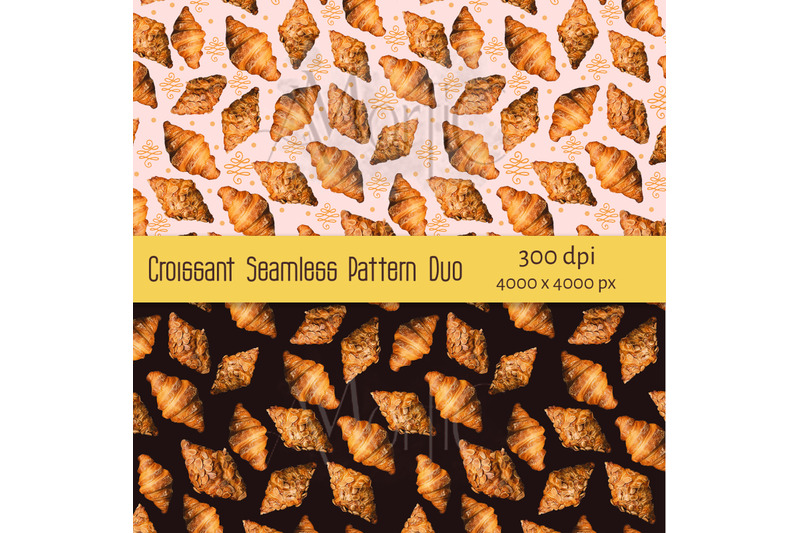 two-croissant-seamless-patterns