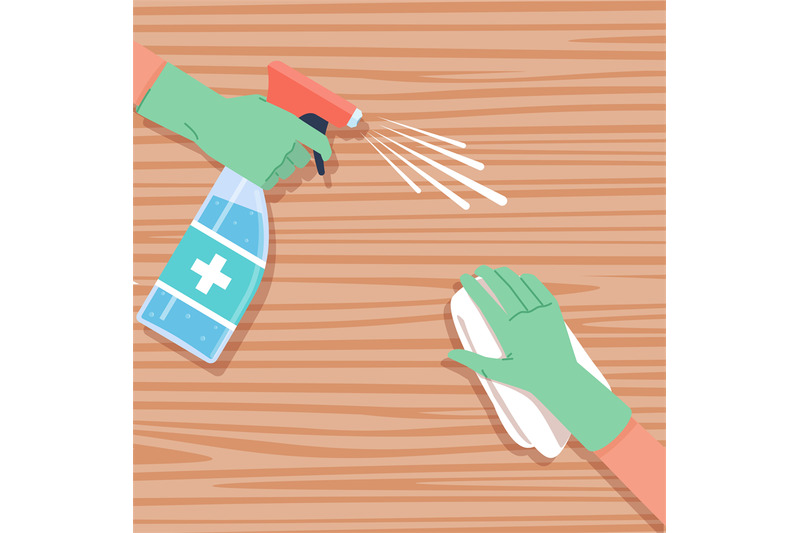 surface-disinfection-cleaning-wooden-table-hands-in-protective-glove