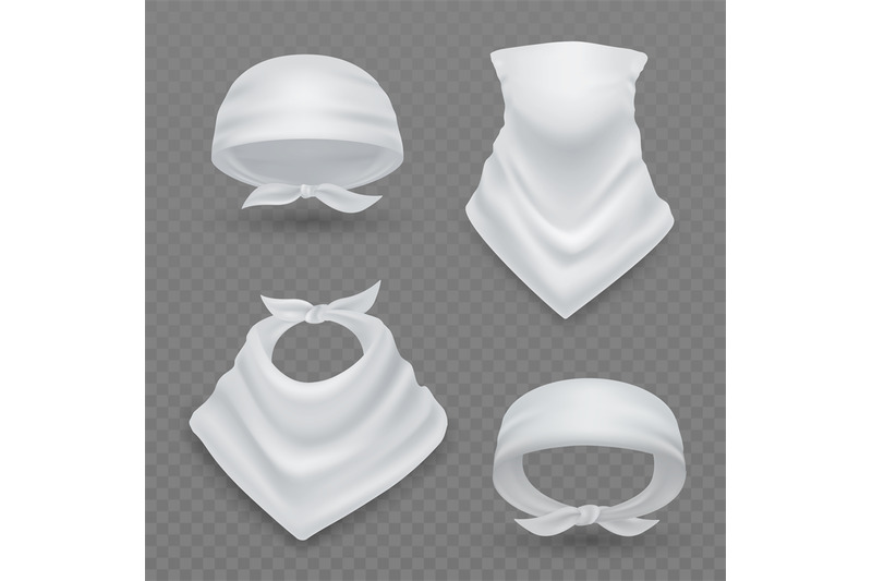 realistic-white-bandana-3d-blank-mockup-fabric-headband-handkerchie