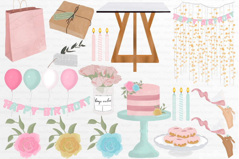 birthday-party-clipart-set