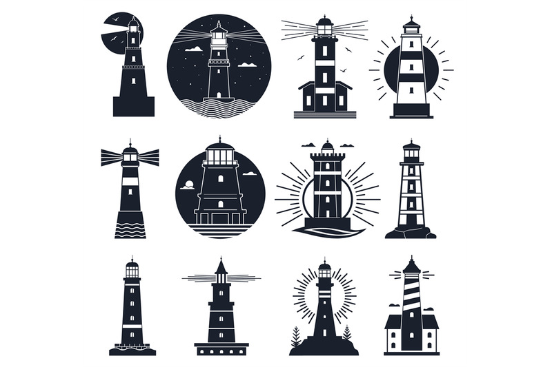 lighthouses-logo-nautical-vintage-label-sea-beacons-ocean-with-wave