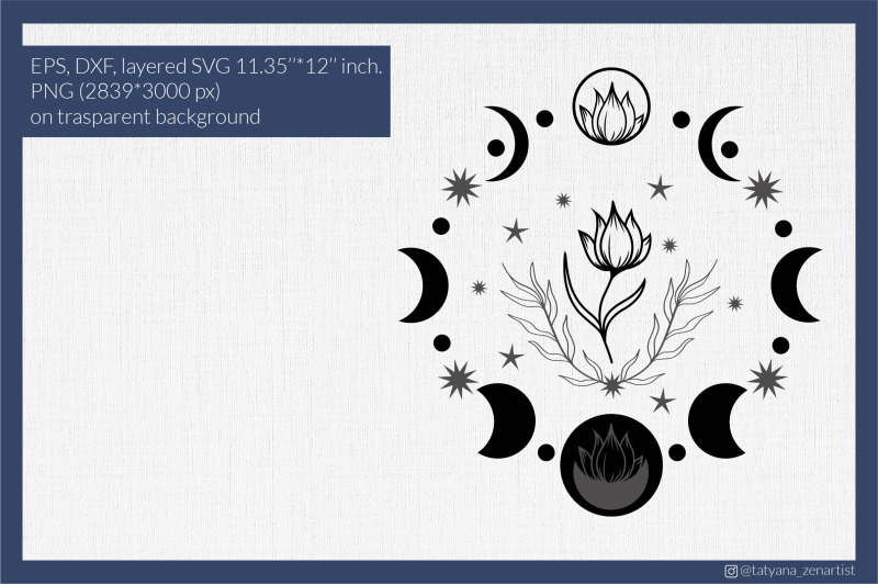 moon-phases-with-flower-svg-bohemian-crescent-moon-svg