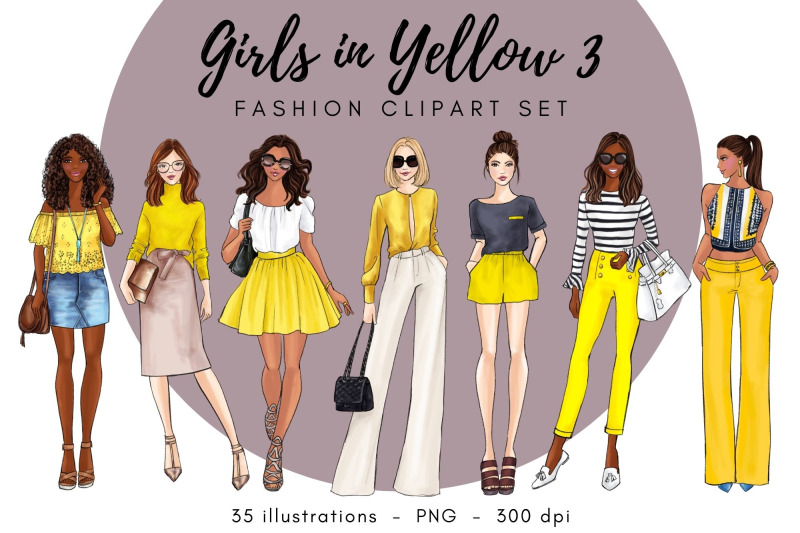 girls-in-yellow-3-fashion-illustration-clipart