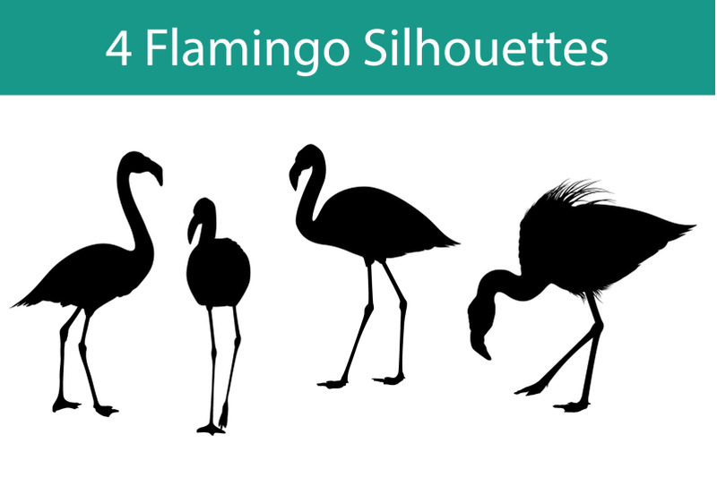 flamingo-silhouette-set