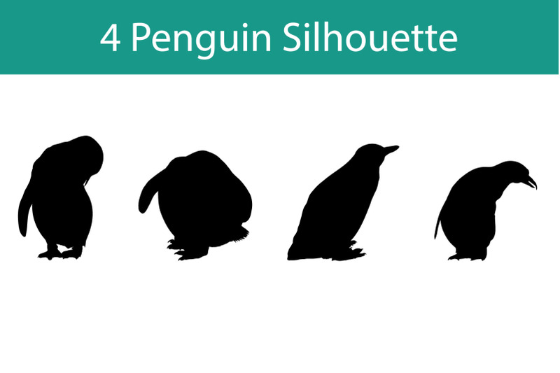penguin-silhouette-set