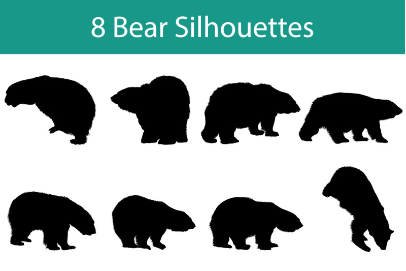 bear-silhouette-set