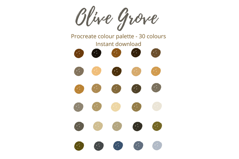 olive-grove-procreate-colour-palette-x-30-shades